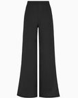 The Lena Wide-Leg Trousers With Slit in black