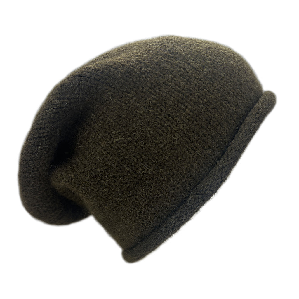 Army Green Essential Knit Alpaca Beanie