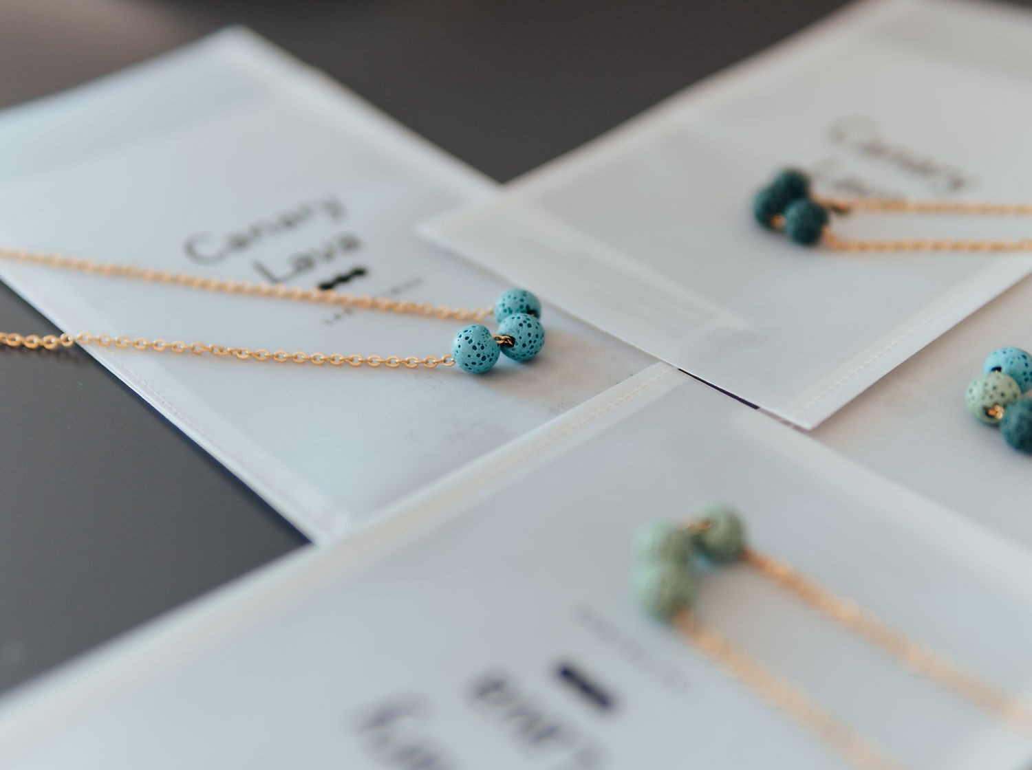 Aroma Diffuser Necklace with Lava Beads and Silver Chain