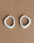 Porcelain and Pearl Hoop Earrings in White