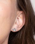 Art Deco Fan Sterling Silver Stud Earrings