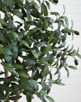 Faux Olive Tree in White Planter