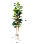 Artificial Fiddle Leaf Tree in White Planter - 7'