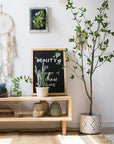 Artificial Minimalist Tree, Green Leaf Faux Tree In Pot