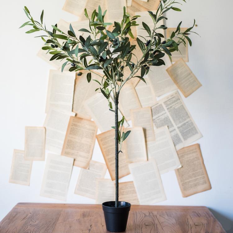 Faux Olive Tree In Pot