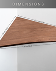 Wooden Corner Shelf Edge