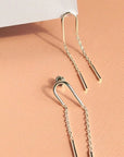 Asymmetrical Arch Sterling Silver Stud Earrings