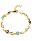 Gold Sara Mixed Gemstone Bracelet Pariba Onyx, Smoky Quartz & Rose Quartz