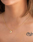 Luna Single Disc Pendant Necklace: Amethyst