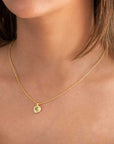 Luna Single Disc Pendant Necklace Peridot