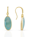 Oval Pariba Onyx Drop Earrings in 22 Karat Gold