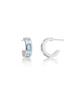 Cora Chunky Huggie Hoops Silver Pariba Onyx
