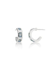 Cora Chunky Huggie Hoops Silver Labradorite