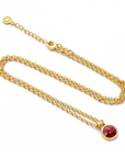 Charis Round Gemstone Necklace Ruby