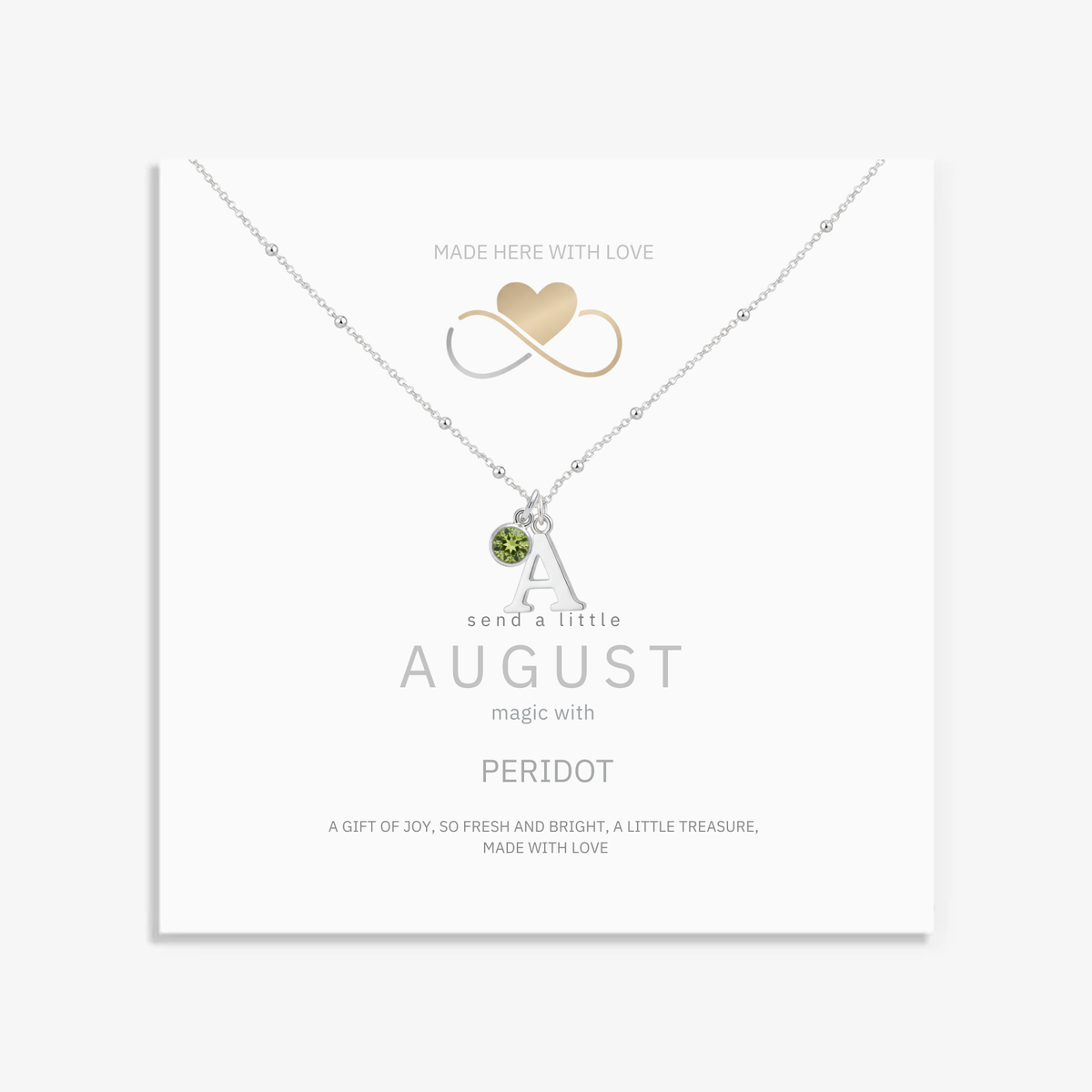 Initial &amp; August Birthstone Necklace | Personalised Peridot Gift