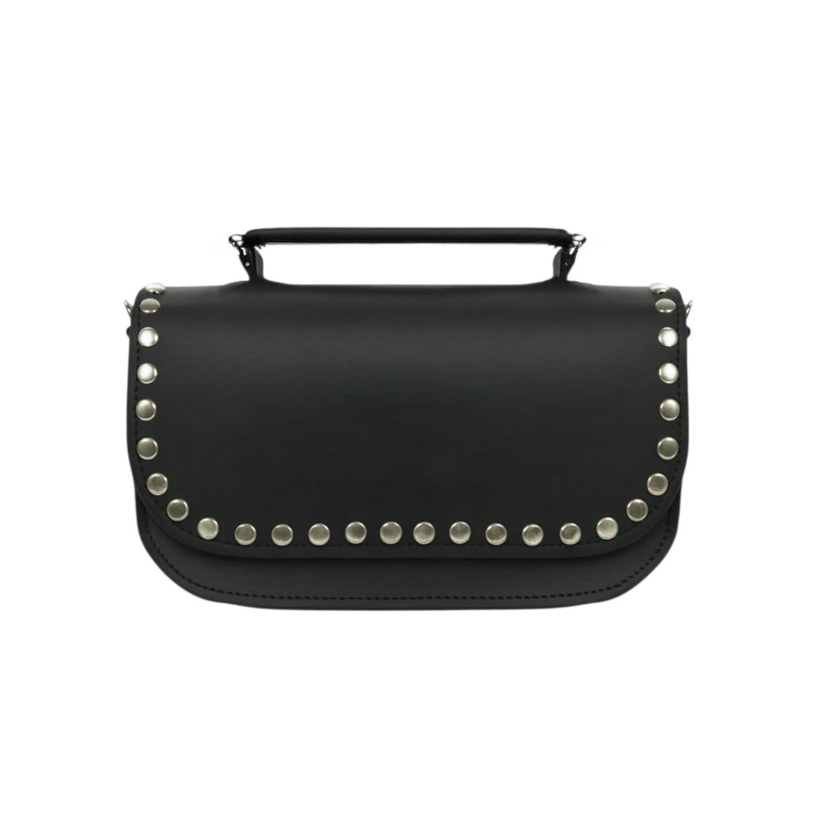 Aura Handmade Leather Bag - Black Studded