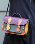 Handmade Leather Micro Satchel - Autumnal Kaleidoscope