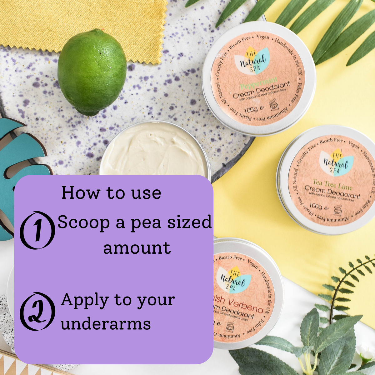 Lavender Mint Cream Deodorant Balm | Natural Bicarb &amp; Aluminium-Free | Gentle, Vegan, Plastic-Free Odour Protection