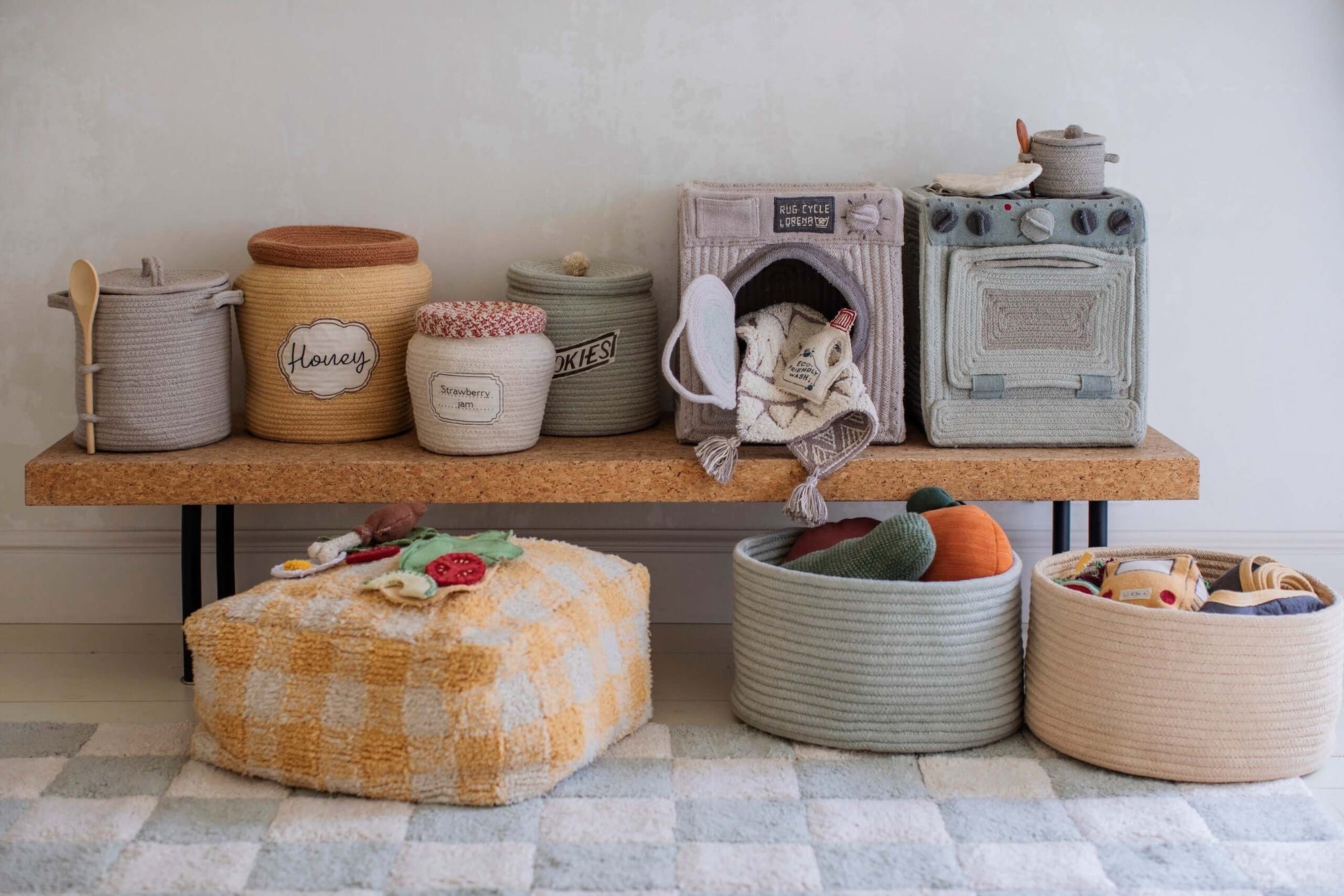 Handmade Montessori Toy Kitchen &amp; Storage - Eco-Friendly, Artisan Crafted by Lorena Canals at www.brixbailey.com