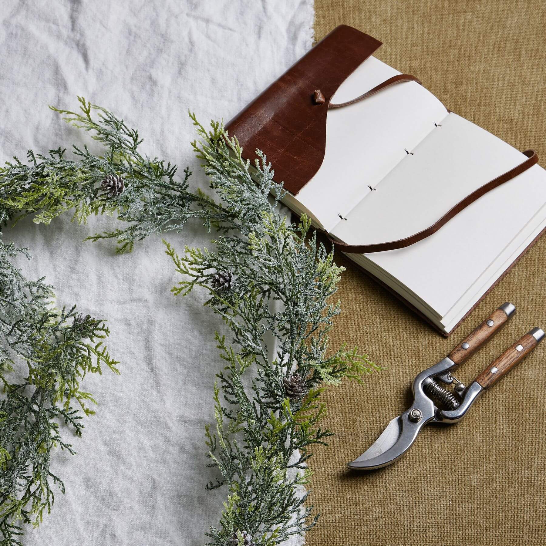 Frosted Pine Garland with Pinecones Winter Decoration