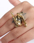 Twin Koi Fish Adjustable Ring – Brass Art Jewellery Inspired by Nature.