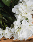 Lifelike creamy white hydrangea bouquet with realistic petals, perfect for elegant home decor or floral arrangements. by sostter at brixbailey.com