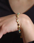 Gold Sara Mixed Gemstone Bracelet Pariba Onyx, Smoky Quartz & Rose Quartz