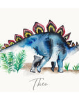 Personalised Watercolour Stegosaurus Dinosaur Art Print