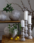 Elegant Large Stone Ceramic Candle Holder | Modern Décor