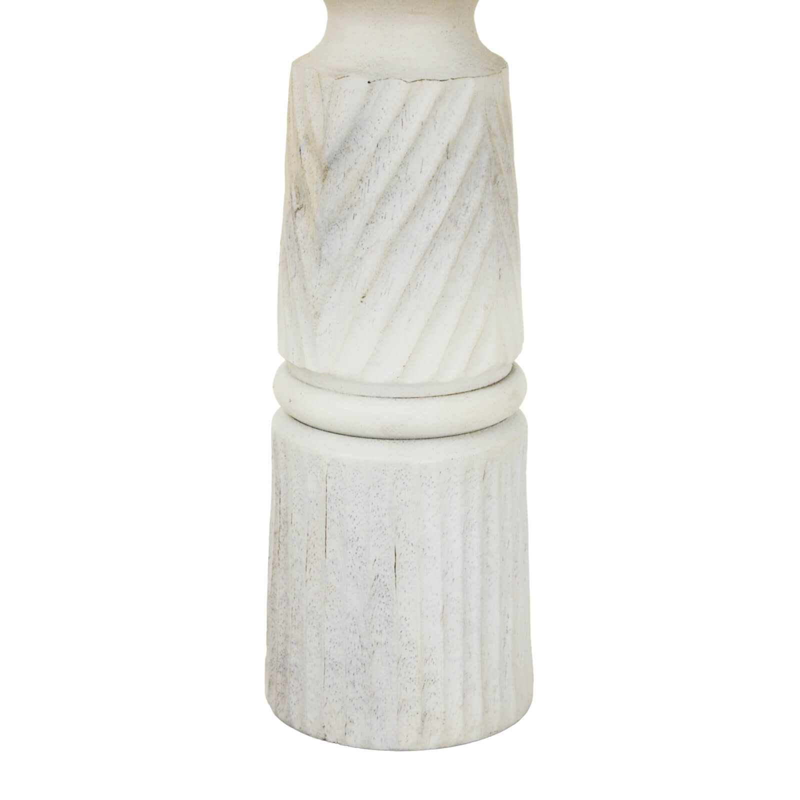 Large Hand Carved White Candle Holder