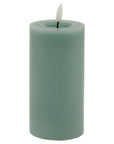 Sage Green LED Wax Candle with Melt Effect 3x6