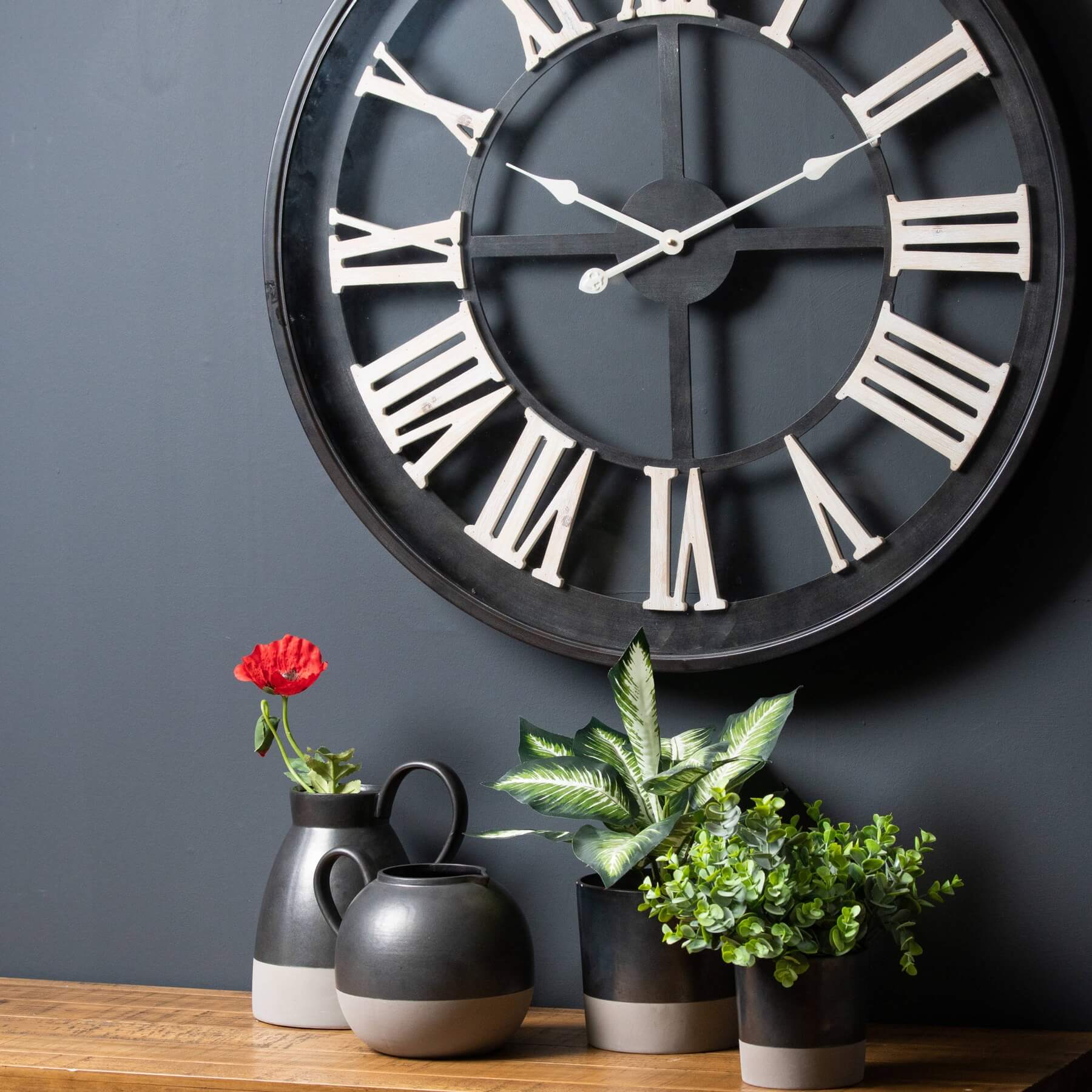 Sleek Metallic Grey Ceramic Planter | Modern Plant Pot