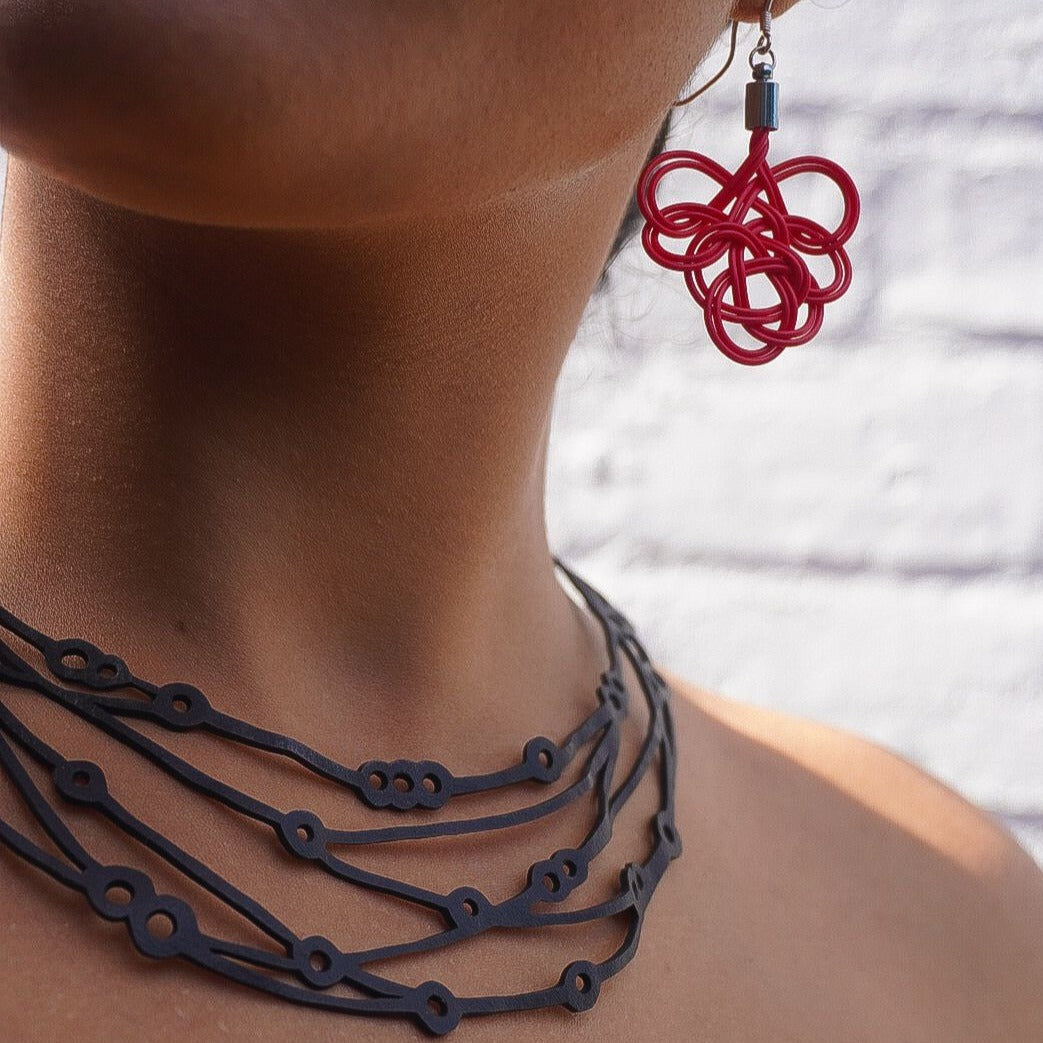 Flare Reclaimed Rubber Necklace-0