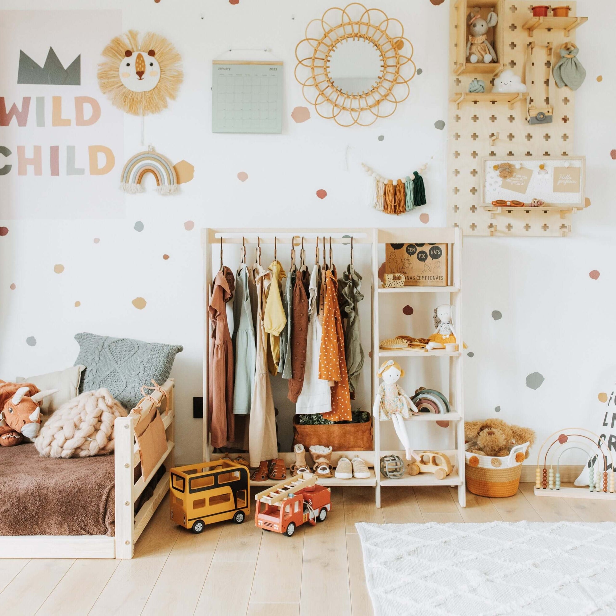 Toddler Clothing Rack with Shelves