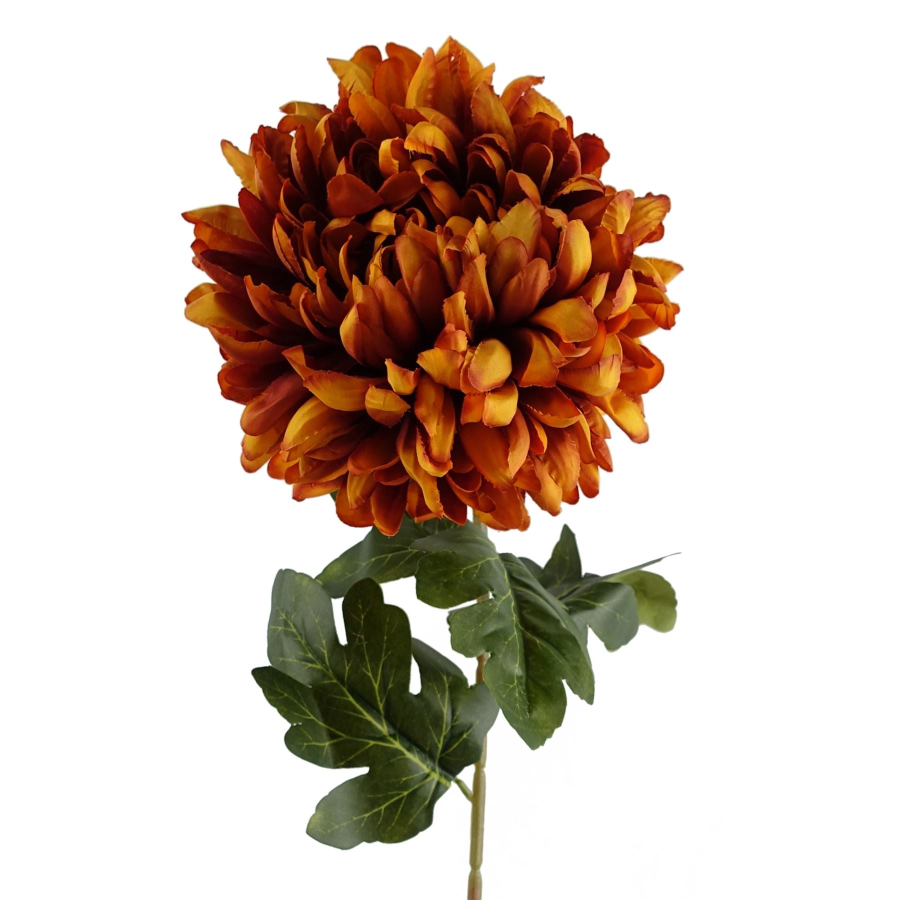 Pack of 6 x Artificial Flowers Extra Large Reflex Chrysanthemum - Orange 75cm-4