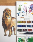 Watercolour Lion Fine Art Print