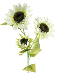 Pack of 6 x Artificial Flowers White Sunflower - 3 heads 88cm-4