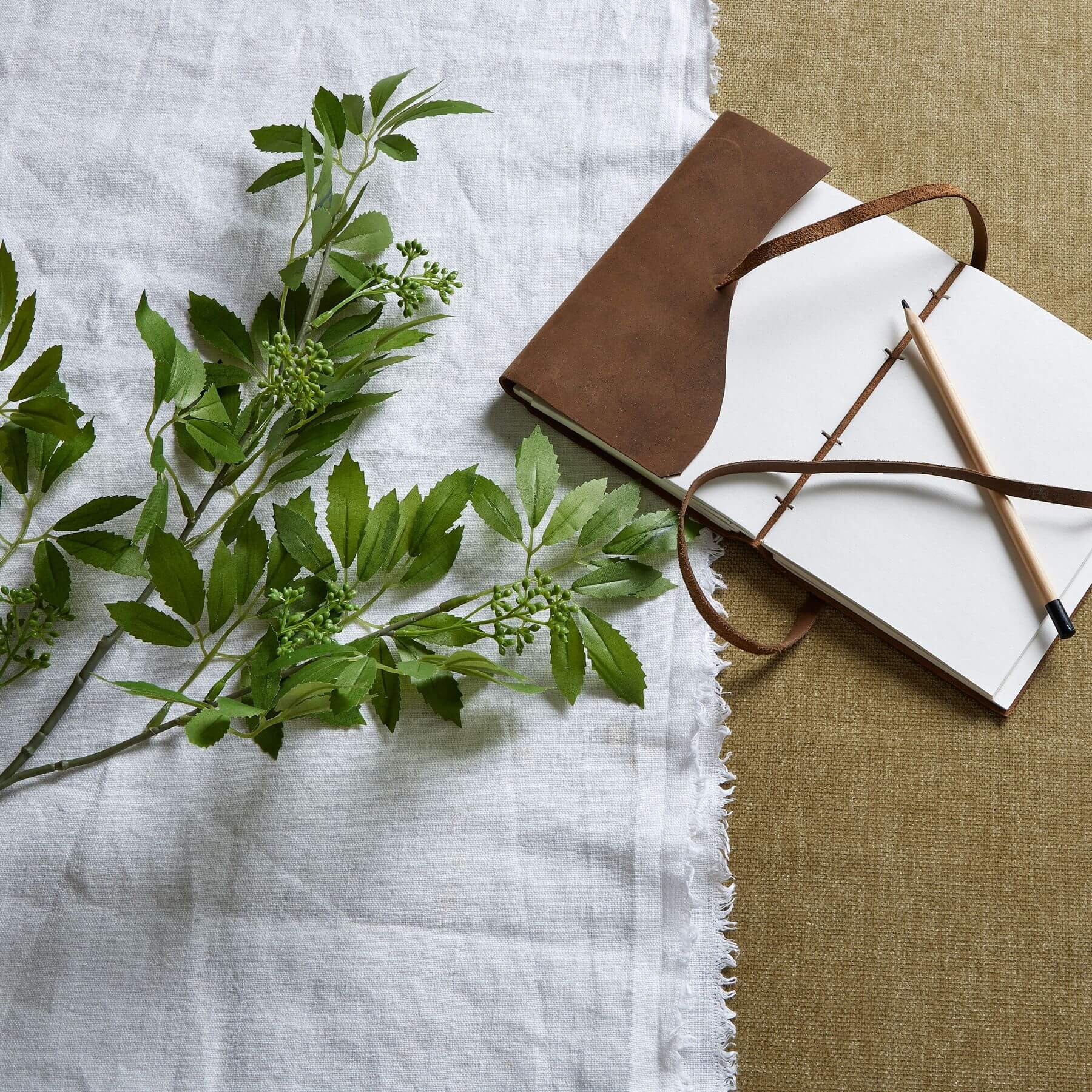 Lifelike artificial fennel stem with feathery green foliage, 76cm tall, perfect for farmhouse or Scandinavian decor by sostter at brixbailey.com