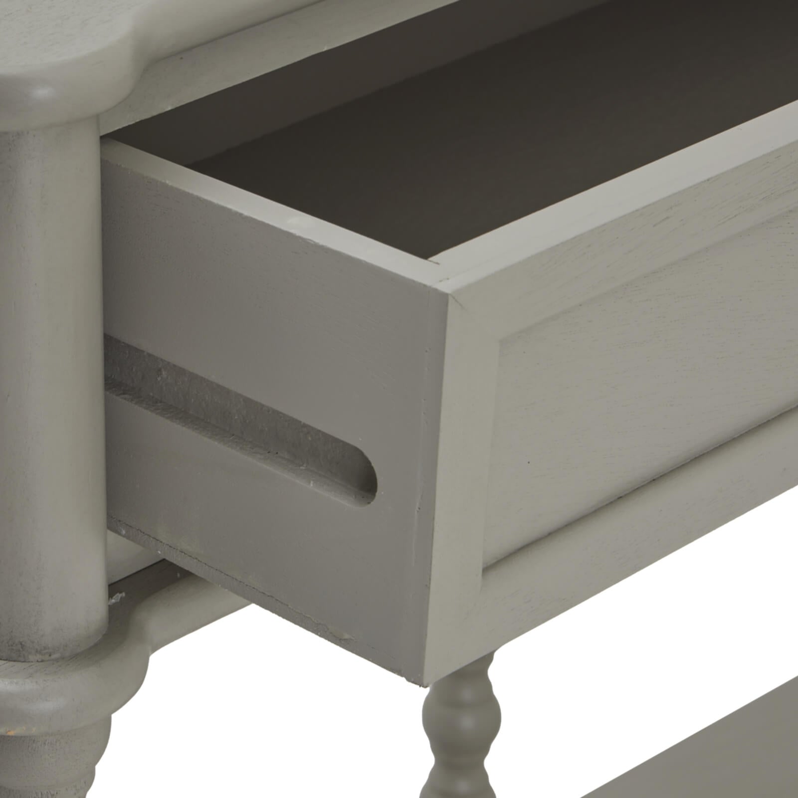 Two Drawer Console Table in Soft Grey