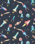Watercolour Space Wallpaper | Rockets, Planets & Stars
