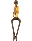 Smooth Jazz Trumpeter Statue | Elegant Sitting Musician Decor