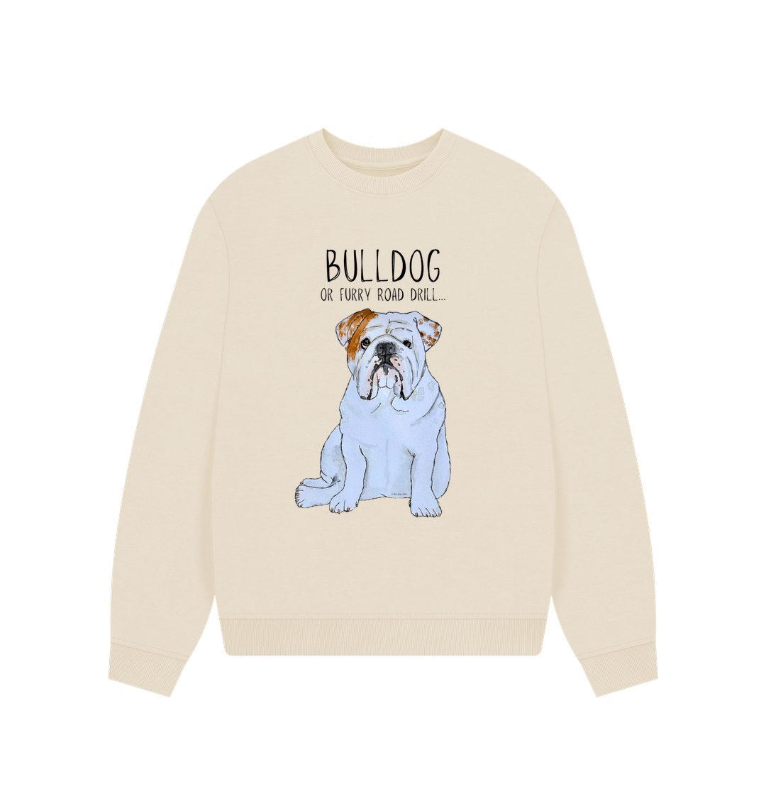 Bulldog Bliss: Furry Road Drill Oversized Sweatshirt for Fierce &amp; Cozy Style!
