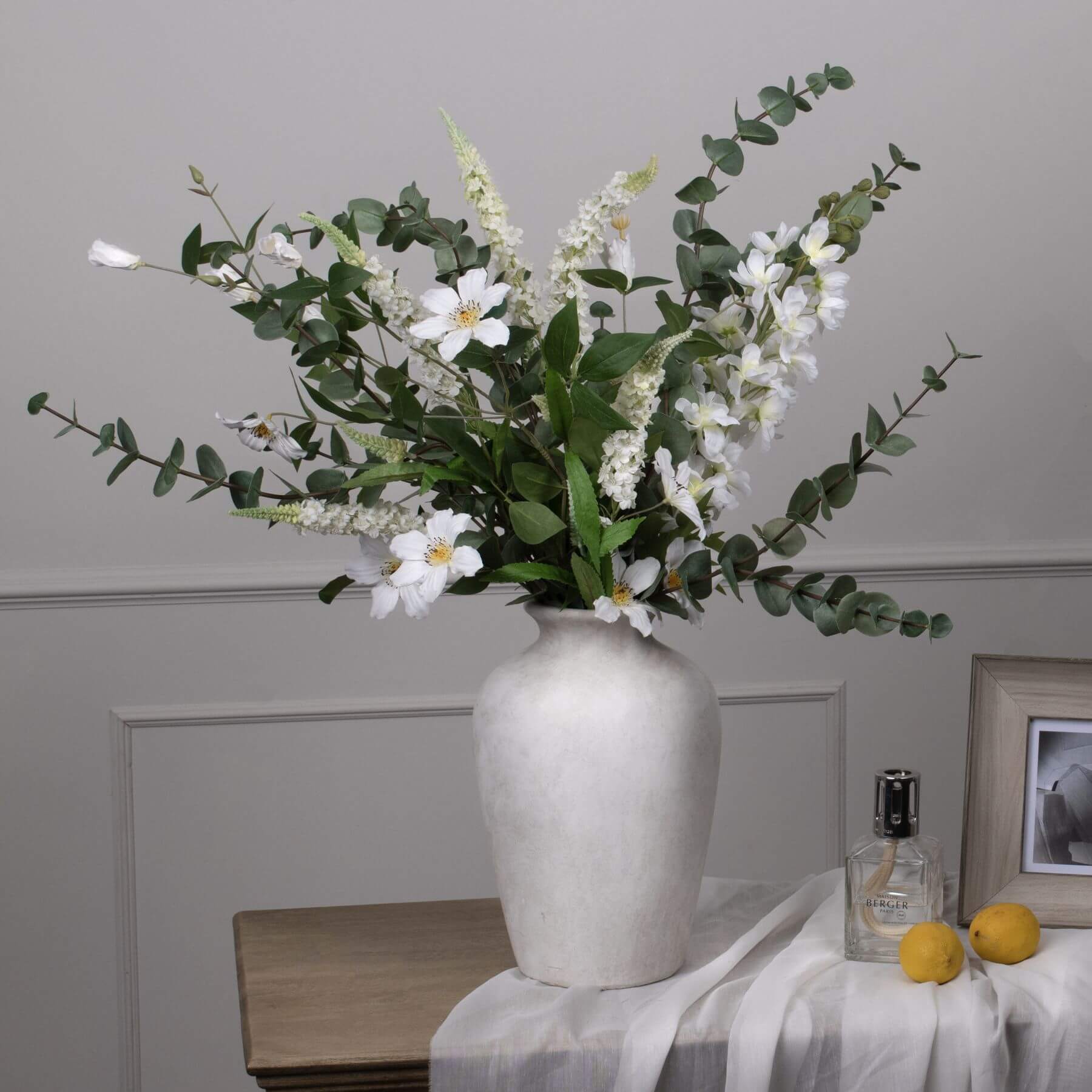 Lush Cineraria Eucalyptus Spray | Large Floral Decor