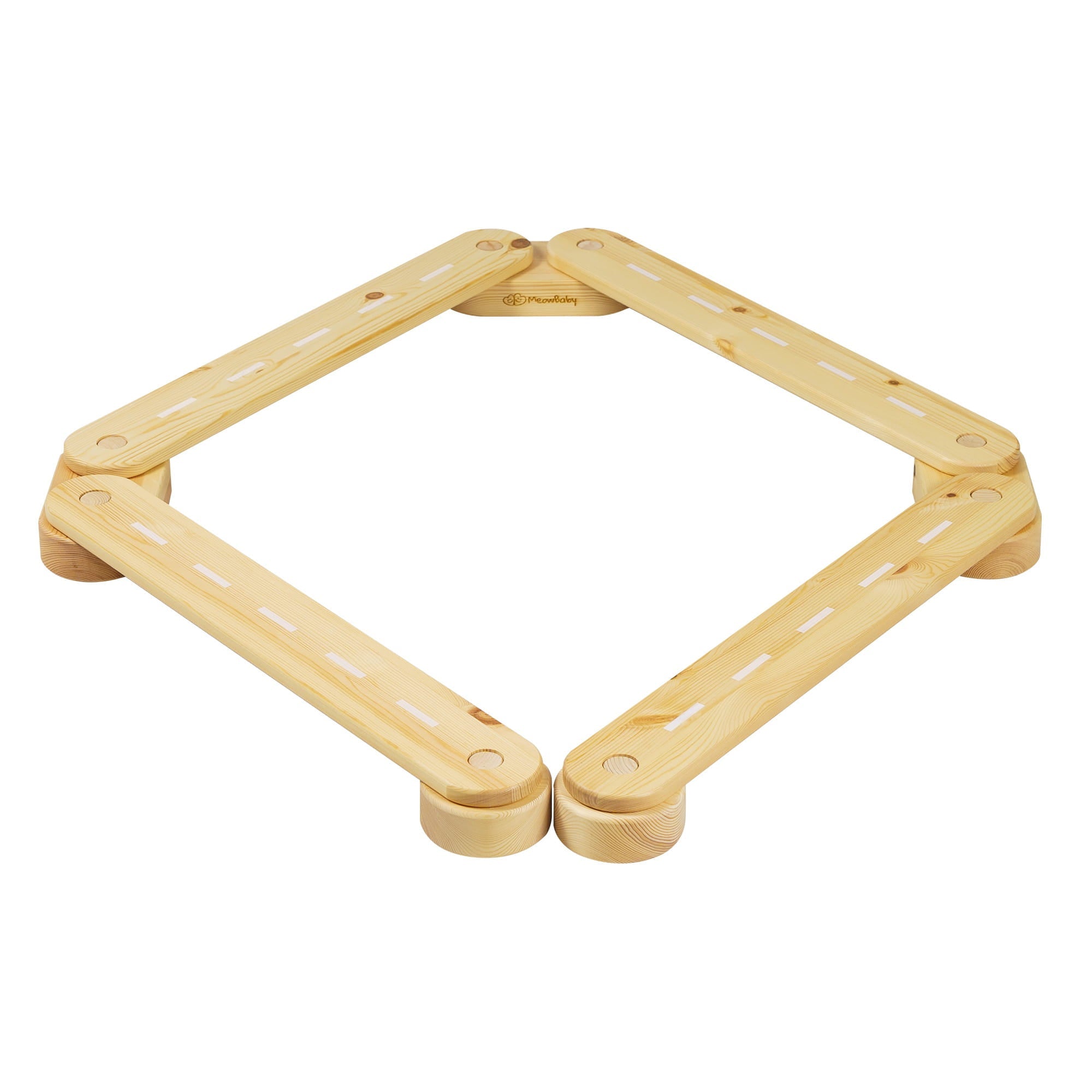 Wooden Balance Beam with Four Play Elements