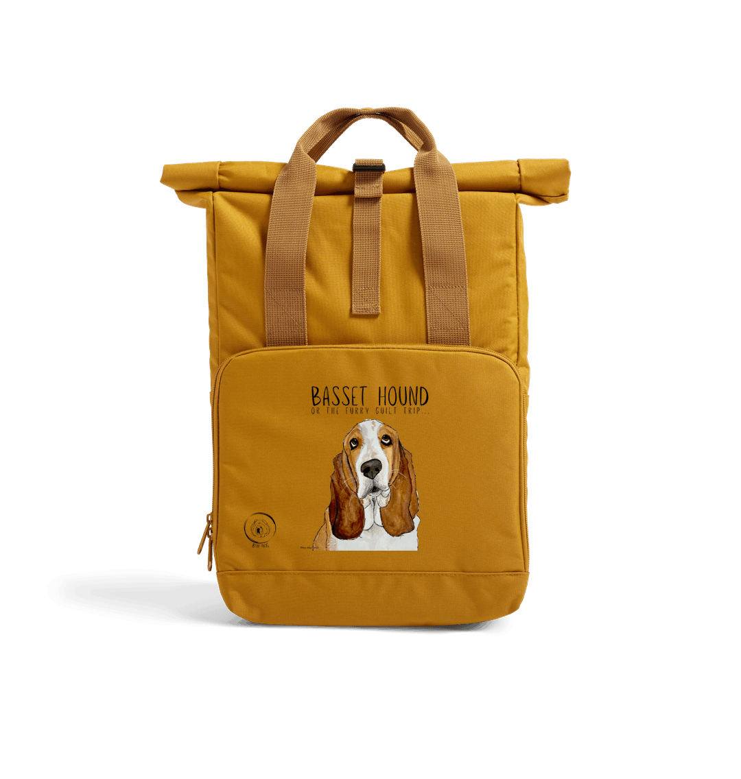 Basset Hound Roll-Top Backpack: Stylish, Sustainable, and Guilt-Trip Approved!