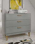 Grey Chest of Drawers with Oak Legs