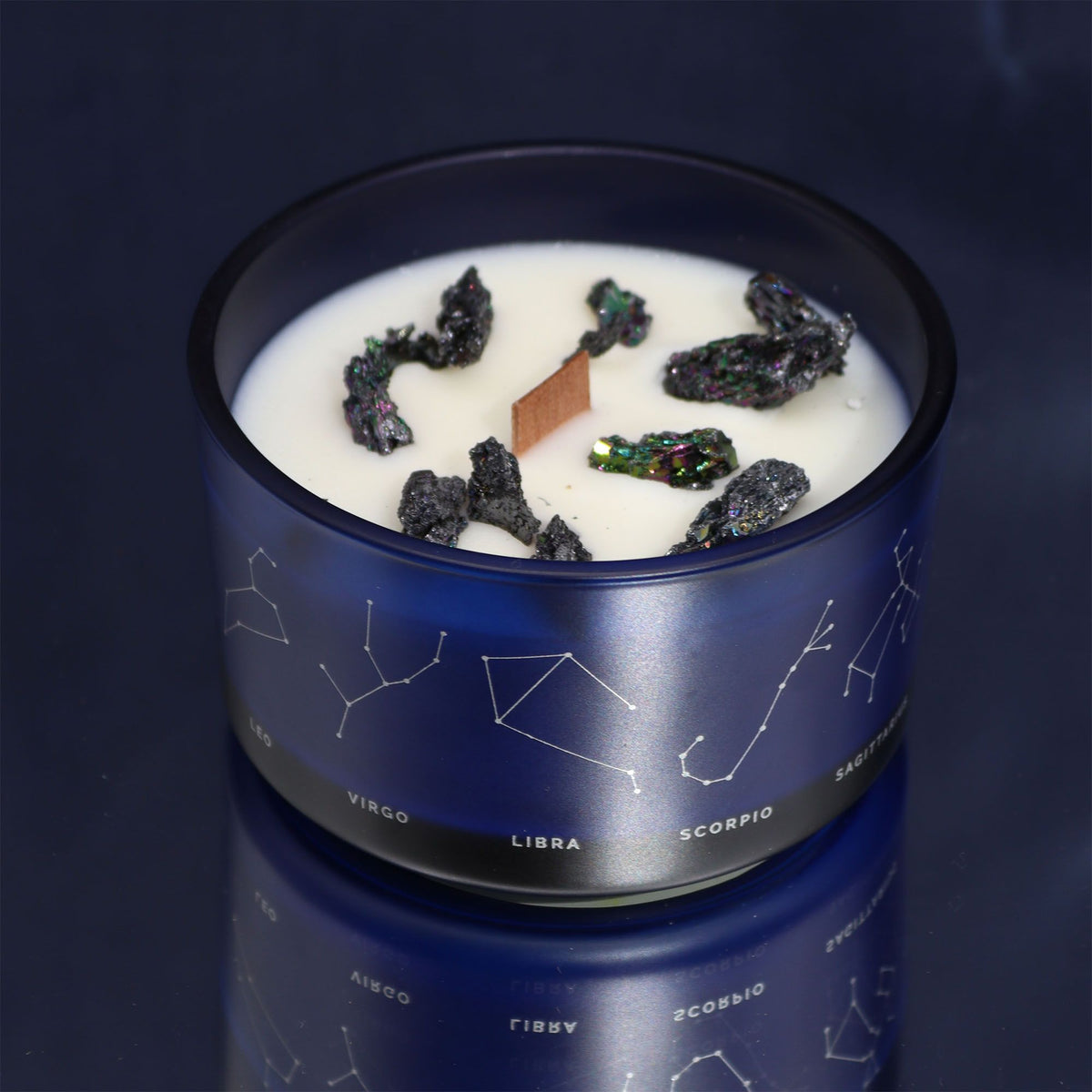 Pisces Zodiac Gift Set — Crystal Candle, Gemstone Bracelet, Bath Fizzers &amp; Fragrance Oil