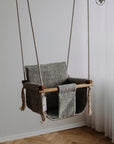 Discover Comfort and Sustainability with the Bouclé Cloth Baby Swing - Eco-Friendly & Safe for Children by Nofi KIDS at www.brixbailey.com