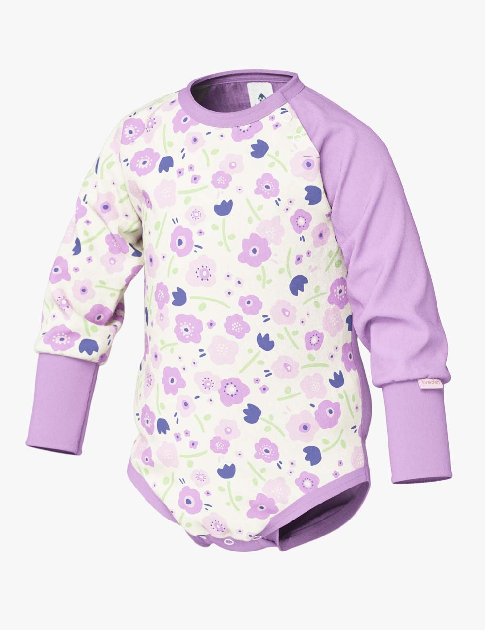 Long Sleeve Baby Bodysuit in Summer Flowers