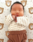 Anti-Roll Wedge Baby Changing Mat - Bru Bear Print
